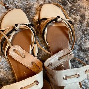 Shein multicolor tie up beaded sandals